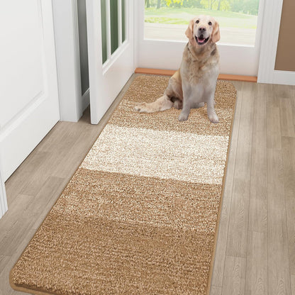 Kitinjoy Indoor Outdoor Door Mat, 32x20 Non-Slip Absorbent Dirt Trapper, Low-Profile Washable Inside Entrance Front Floor Mat, Sturdy Soft Entry Doormats for Entryway, Grey