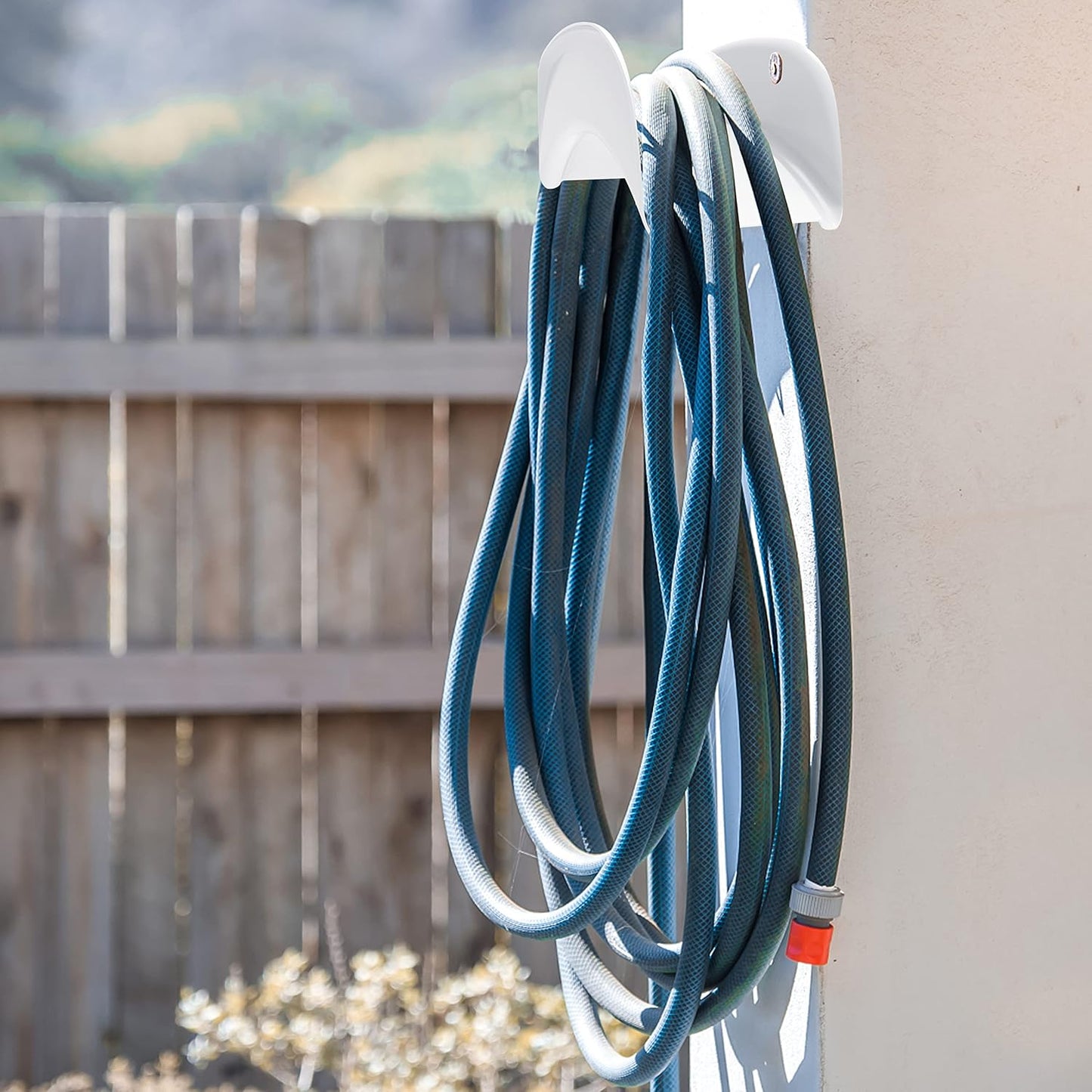 Gardzen Heavy Duty Hose Hanger Wall Mount, Hose Holder, Hook, Rack, Support for Outside, White