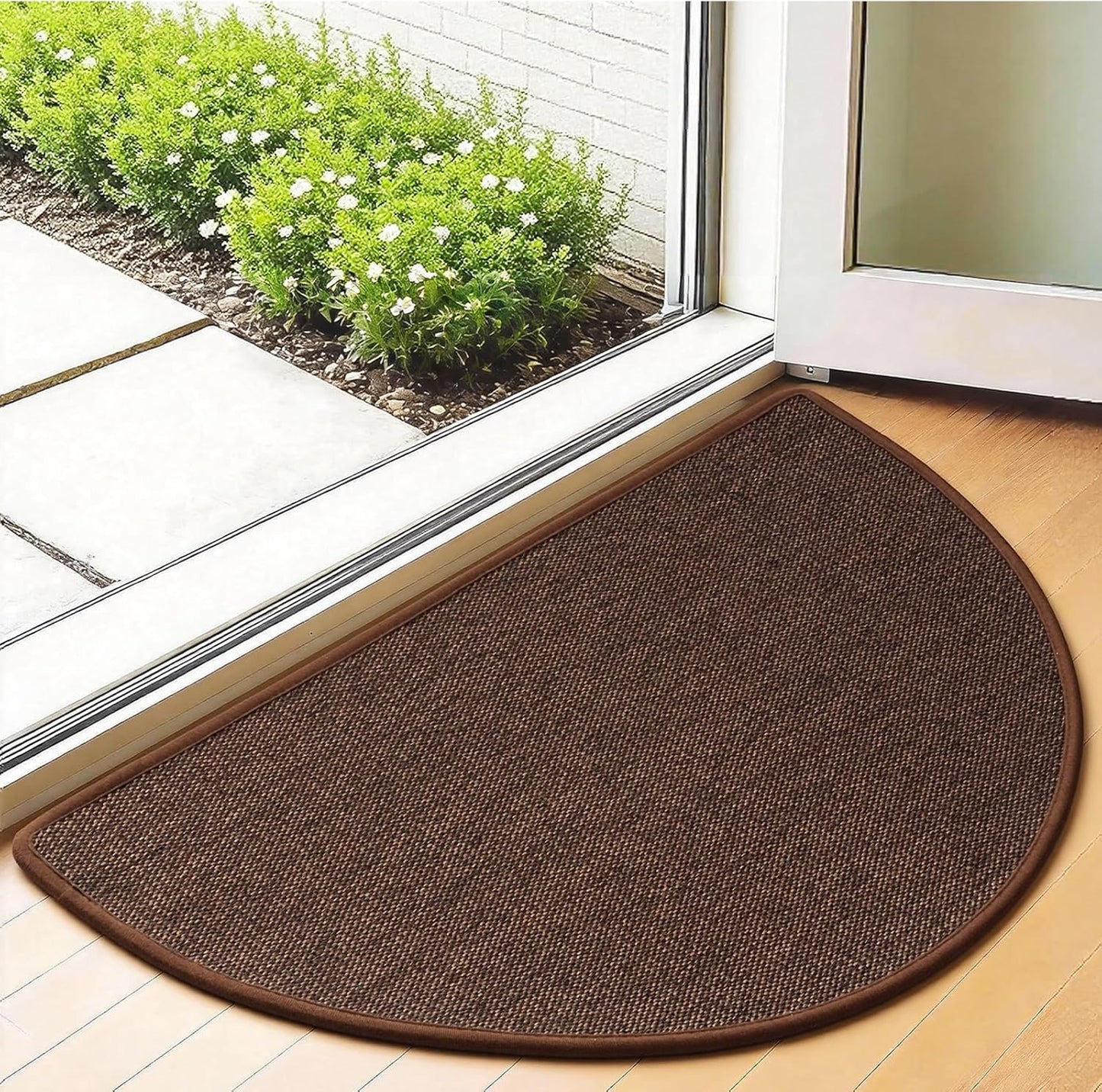 Door Mat 30"x17", Non Slip Washable Door Mat Indoor Entrance, Low Profile Absorbent Entry Rug for Front Door, Entryway, Inside Entrance, Rubber Backing Dirt Trapper Indoor Mat, Khaki