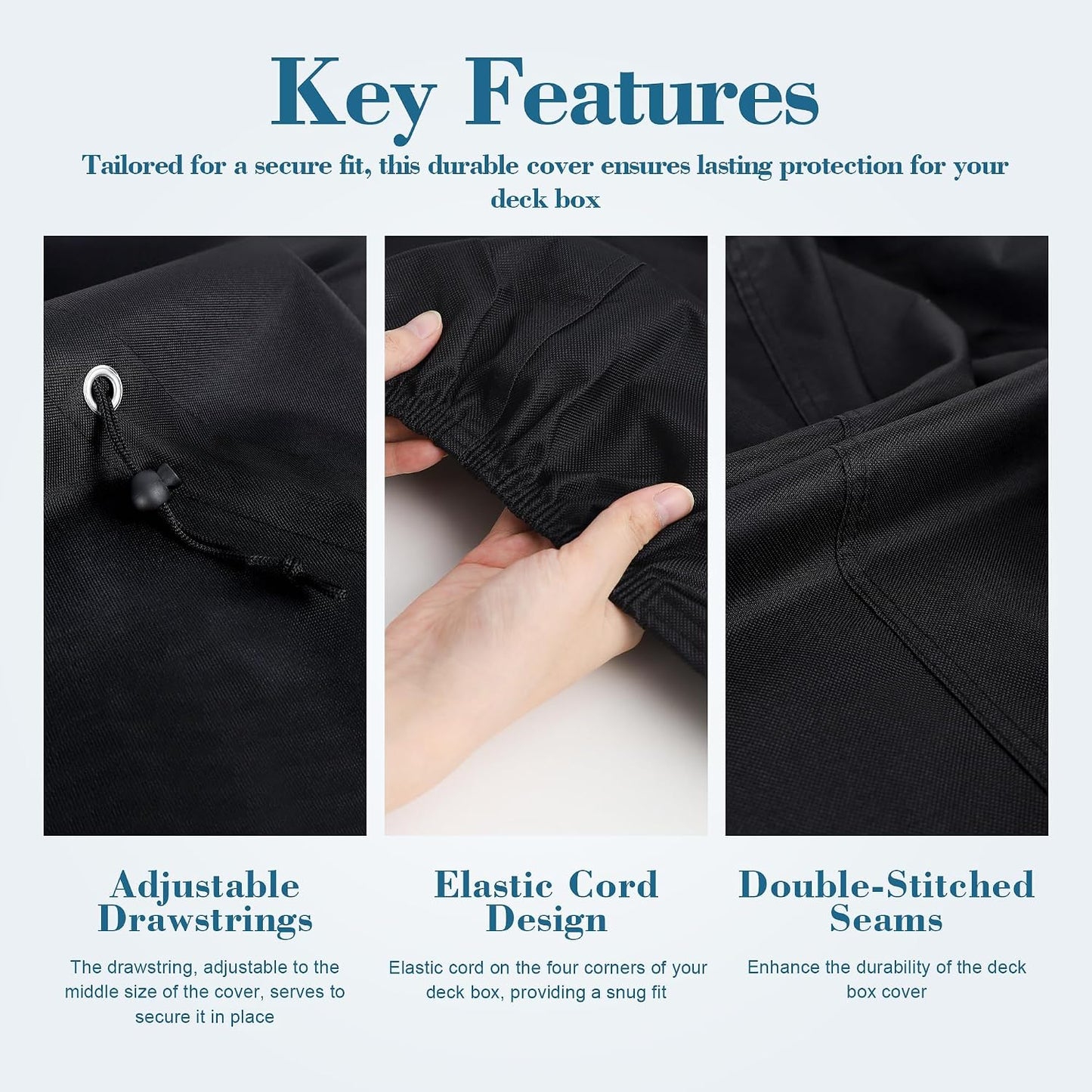 Himal Deck Box Cover, Waterproof 600D Oxford, 63 x 30 x 28 in | Heavy-Duty 600D Fabric, Waterproof Protection, UV Resistant, Outdoor Storage Cover, Waterproof Outdoor Furniture Covers