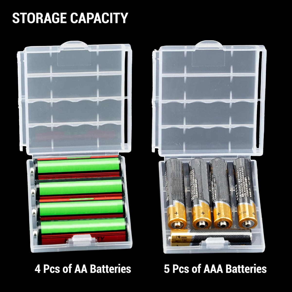 IFAMIO 10 Pack Battery Storage Organizer Case - Transparent AA/AAA Cell Battery Holder Cases Protective Plastic Container Box for Home, Garage, Office, Travel