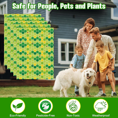 Qualirey 20 Pack Wasp Trap Refills, 12 x 8.6 inch Yellow Jacket Traps Refill Fits Most Wasp Sticky Traps, Super Sticky Wasps Trap Replacement Pads for Mud Dauber Carpenter Bee Hornet Flying Insects