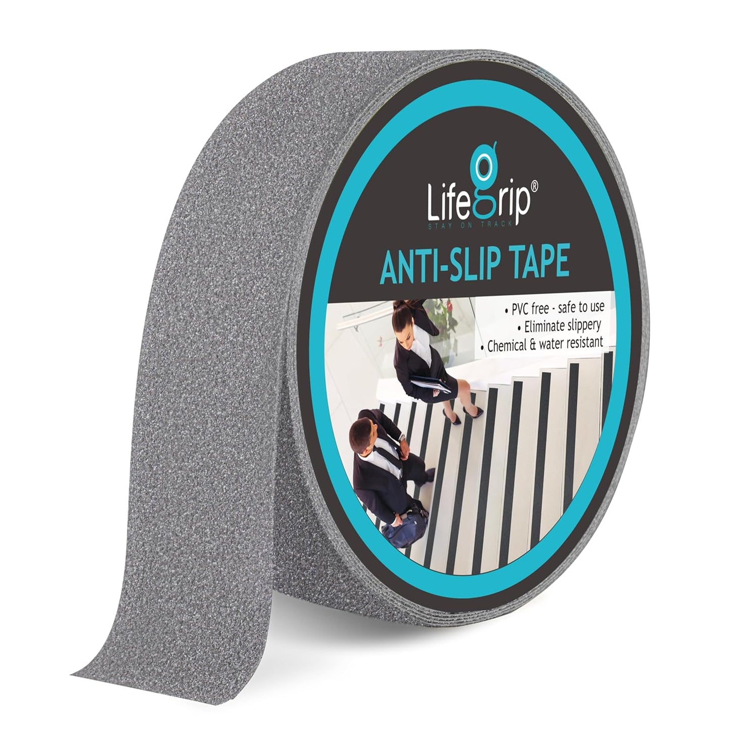 Lifegrip Anti Slip Tape, 4 Inch x 15 Foot Non-Slip Traction Grip Tape for Stairs, Waterproof Stair Treads Grip Non Slip, Non Skid Tape for Steps, Outdoor Black Grip Tape (4" X 15')