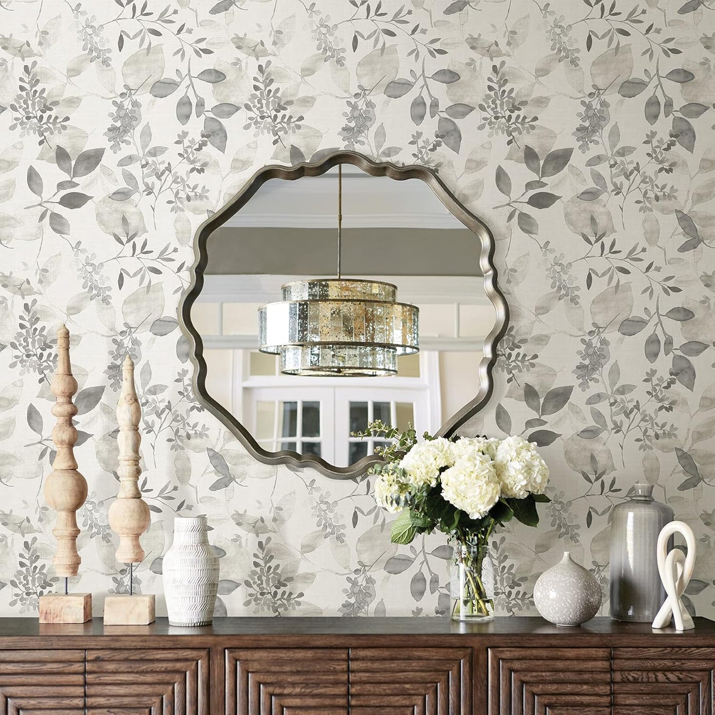 NuWallpaper by WallPops NUS3144 Breezy Peel & Stick Wallpaper, Grey
