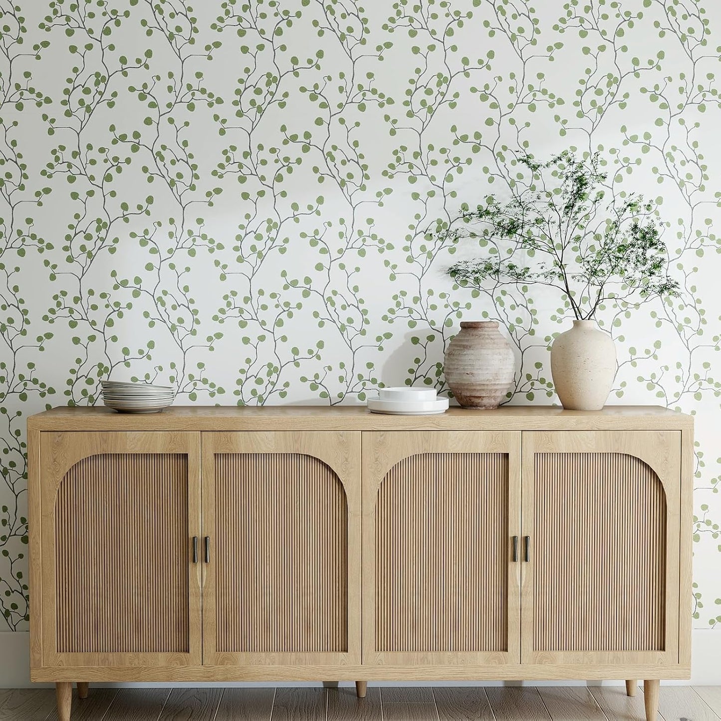 GloryTik Floral Peel and Stick Wallpaper, Removable Blue Floral Contact Paper, Self Adhesive Renter Friendly Wallpaper for Bedroom Living Room Bathroom (17.3" x 78.7")