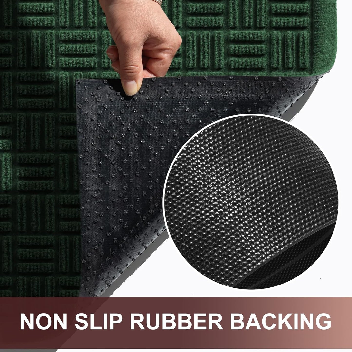 Mibao Front Door Mat, Heavy Duty Durable Welcome Mat for Outdoor Indoor, Dirt Trapper Waterproof Super Absorbent Door Mat for Entryway Outside Patio Porch, 29.5" x 17", Grey