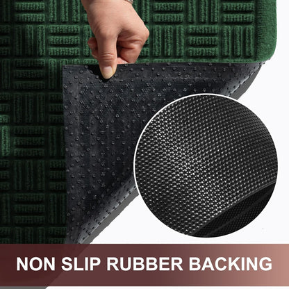 Mibao Front Door Mat, Heavy Duty Durable Welcome Mat for Outdoor Indoor, Dirt Trapper Waterproof Super Absorbent Door Mat for Entryway Outside Patio Porch, 29.5" x 17", Grey
