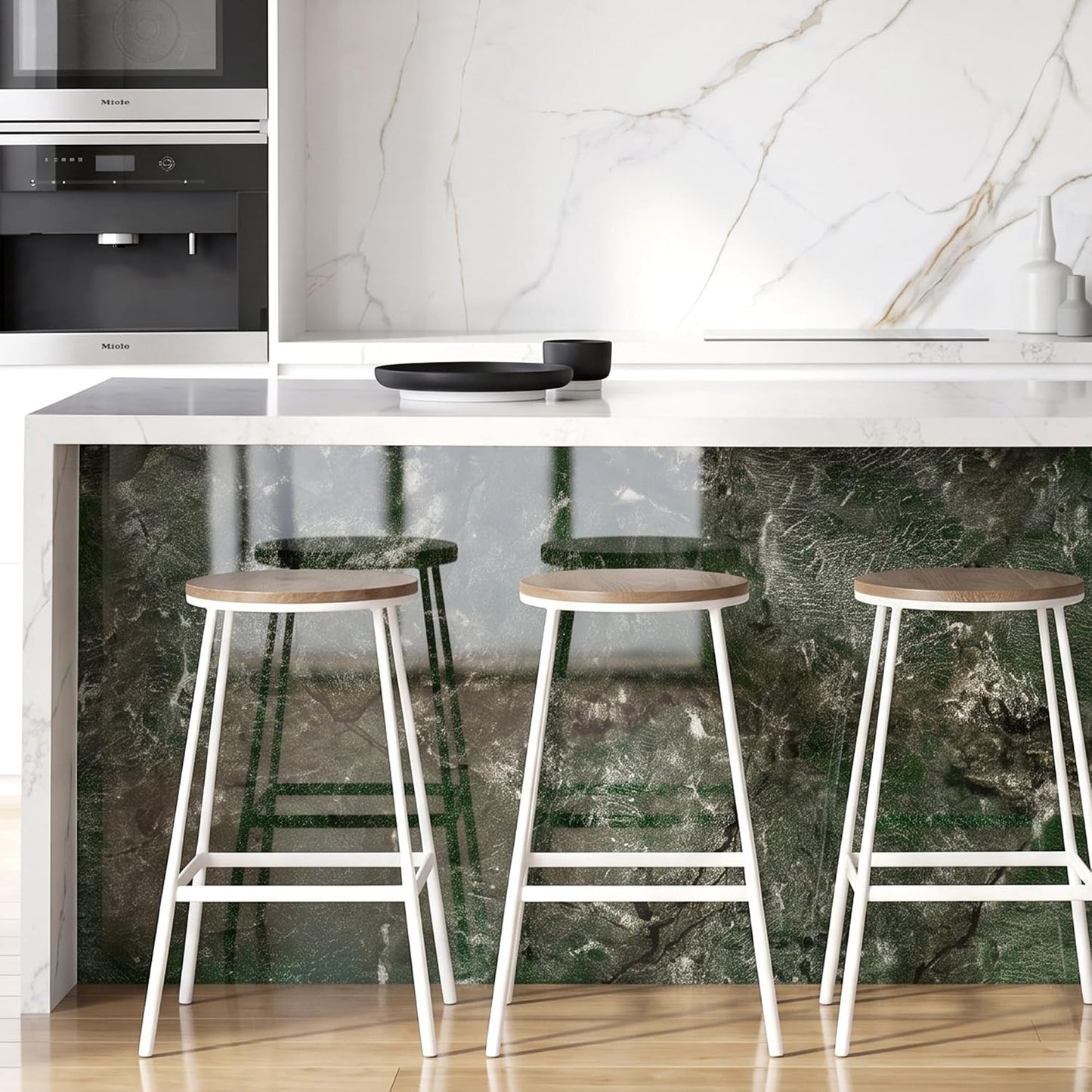 Marble Peel and Stick Waterproof Wall Paneling, 118" x 47" Carrara White Matte Finish Self-Adhesive Backsplash Tile Vinyl Wall Panel for Kitchen Bathroom Wall Decor, Covers 38.75 Sq. Ft.