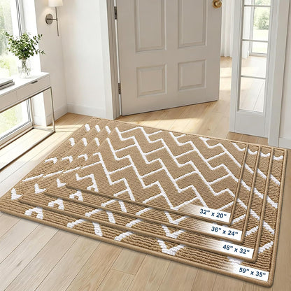 OLANLY Front Door Mat, Non-Slip Rubber Backing, Dirt Resistant and Absorbent, Washable, Easy to Clean Low-Profile Indoor Doormat for Back Door, Entryway, Inside Entrance, 32x20, Grey