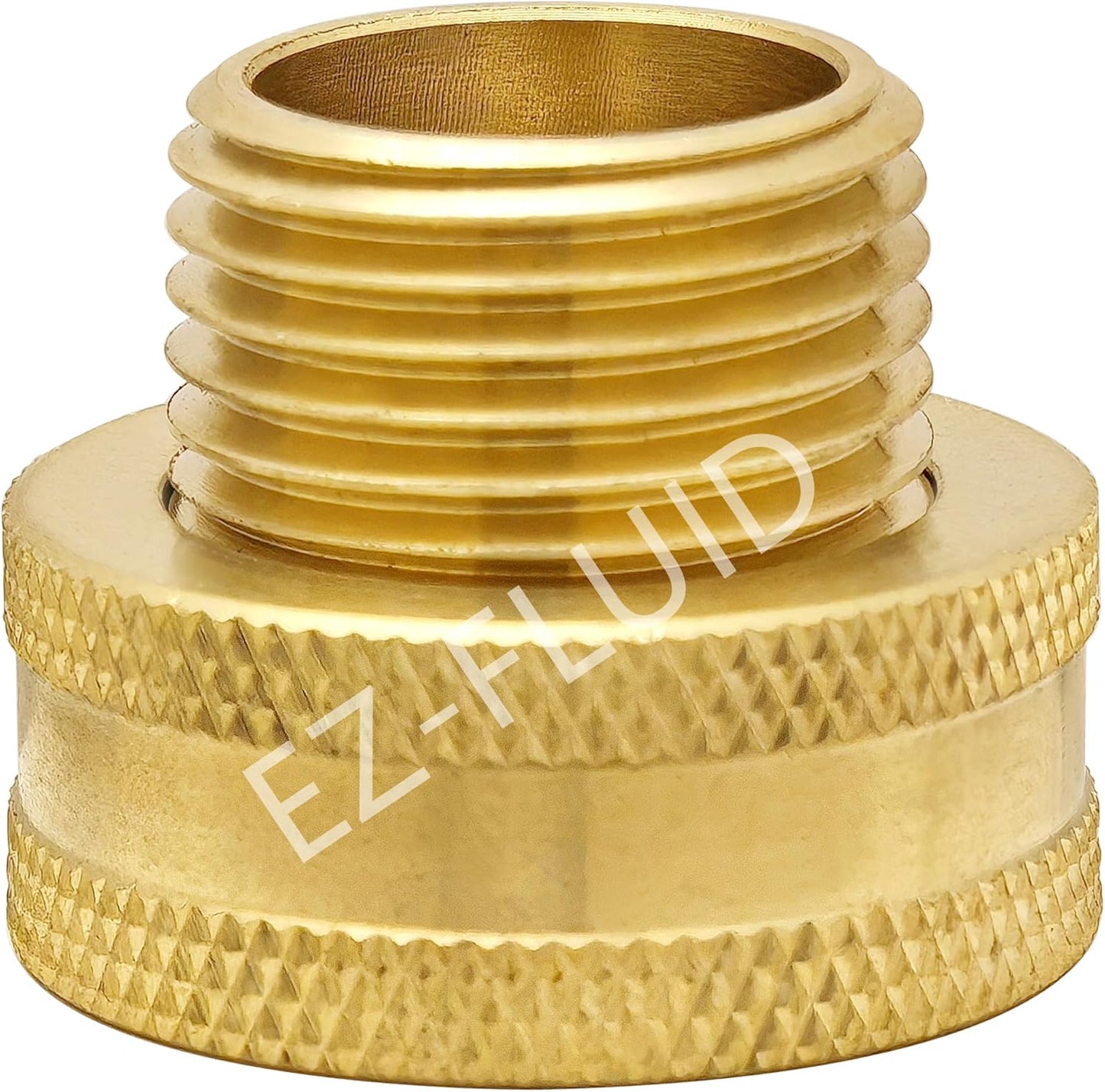 (1) EZ-FLuid 3/4" FHT Female Garden Hose Wye Two way Splitter, Heavy Duty Brass Hose Y Splitter with 1/4Turn Shutoff Ball Valve,2-way 3/4"GHT Threads Connector For outside faucet and hose bibb spigot