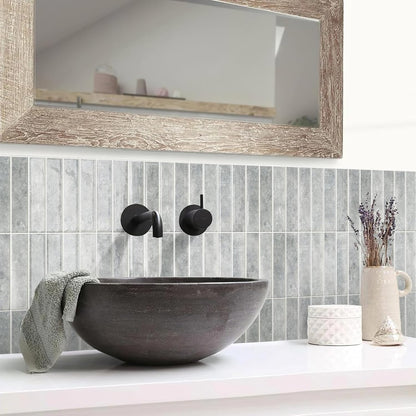 Alwayspon 10 Sheets 12x12inch Beige 3D Vinyl Backsplash Tiles, Self-Adhesive Peel and Stick Wall Tile Stickers Stick on Subway Tiles for Kitchen Bathroom Wall