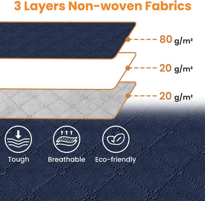 Fab totes 6 Pack Storage Bags for Clothes and Blanket, Foldable Closet Organizers and Storage with Zippers, Clear Window and Handles, Fabric Storage Bins for Sweater, Comforter, Bedding,Linen Sheets