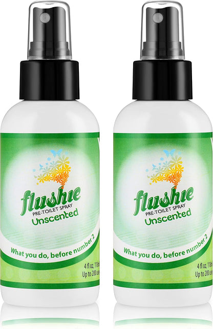 Flushie Pre-Toilet Spray Travel Size Toiletries Bathroom Spray for Toilet Deodorizer Traveling Essentials - Poop Odor Eliminator (Linen, 1oz 3pack)