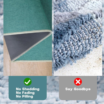 Yancorp 16"x26" Ultra Thin Bathroom Rugs,Low Profile Bath Rug,Rubber mat,Fit Under Door,Non Slip,Machine Washable Shower Rug,Dark Grey