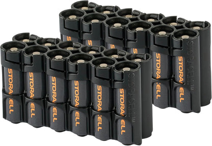 AA Battery Storage Caddy by Storacell, Orange, Holds 12 Batteries (Not included)