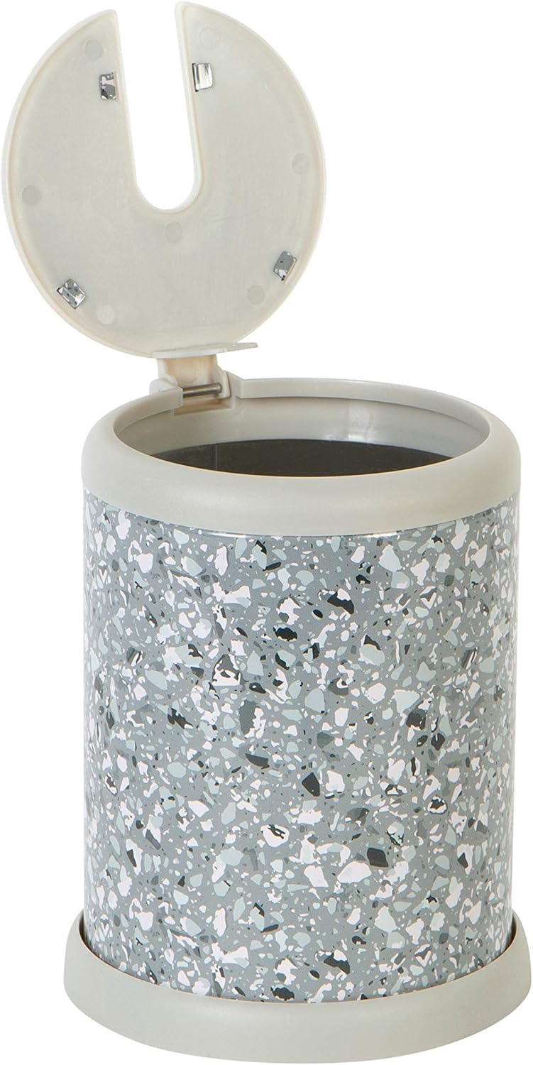 Bath Bliss Toilet Brush and Holder | Self Closing Lid | 360 Degree Brush Head | Bathroom Cleaning | Compact Size | Storage and Organization | Stainless Steel
