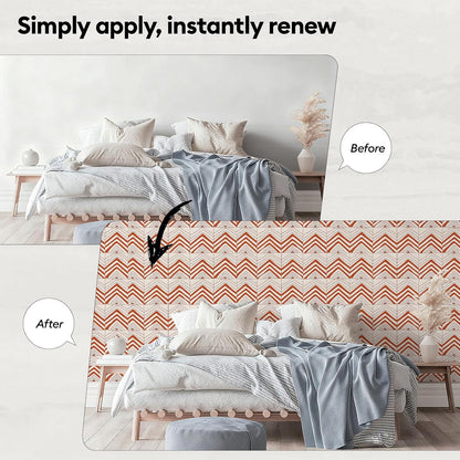 17"x118" Peel and Stick Wallpaper for Renter Friendly, Removable Wallpaper Peel and Stick, Self-Adhesive Textured Contact Paper for Walls, Cabinets, Countertops(Geometric Clay)