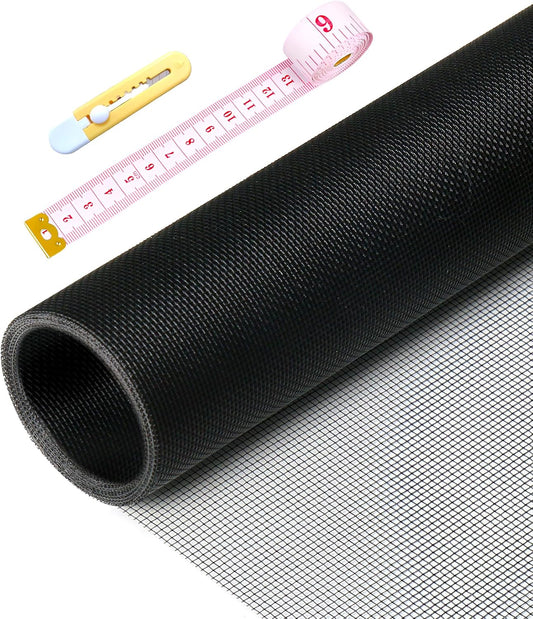 Pet Proof Window Screen Replacement Kit,39" W x 118" L Durable Window Screen Mesh for Patio Porch Door Windows with Rolling Tool and Screen Retainer Spline