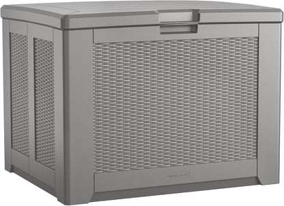 Rubbermaid Extra Large Resin Outdoor Storage Deck Box (134 Gal), Weather Resistant, Black, Deck Organization for Home/Backyard/Pool Chemicals/Toys/Garden Tools/Porch/Patio Cushions