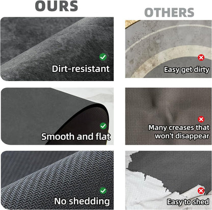 TYUU Bath Mat, Bathroom Rugs Non Slip Washable Thin Absorbent Quick Dry Bath Mat Fits Under Door Bathroom Floor Mat Perfect for Bath, Shower, or Sink 16"x24" Dark Grey