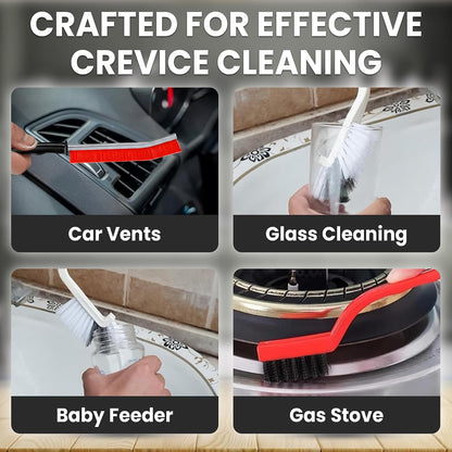 14 Pcs Crevice Cleaning Brush Set – Hard Bristle Cleaning Tools for Grout, Tile Floors, Gaps & Narrow Spaces – Multi-Purpose Grout Scrub Brush for Cleaning Bathroom, Shower, Window Tracks, Kitchen