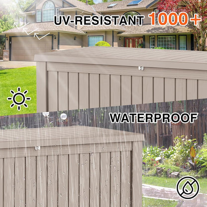 Outdoor Storage Box 325GAL Waterproof Resin Deck Box,Pool Accessories Supplies，UV-Resistant Lockable Package Delivery Bin for Garden Tools,Large Patio Outside Cushions,Chest,Furniture,Black
