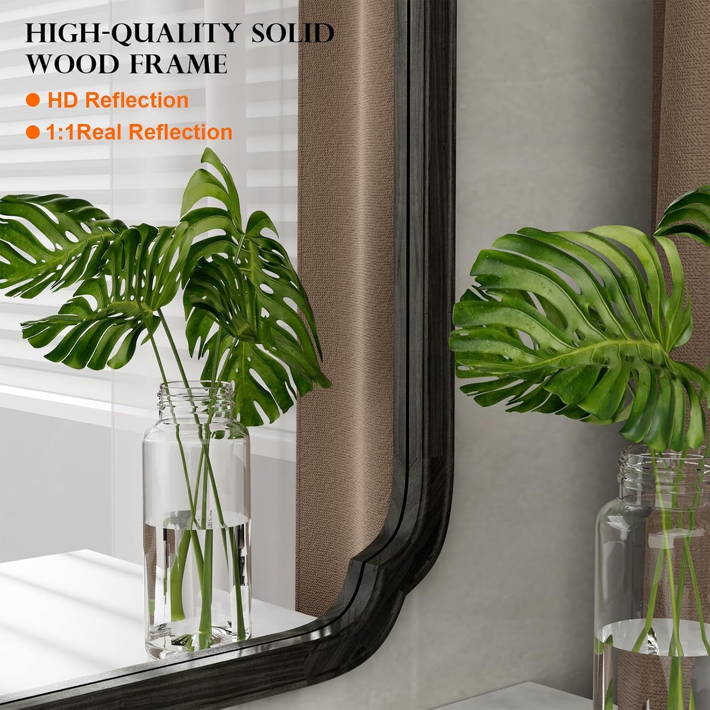 WallBeyond Full Length Mirror Wall Mounted 65"x22", Rustic Wooden Frame Floor Mirror, Large Full Body Mirror for Bedroom, Leaning or Hanging Against Wall, Natural