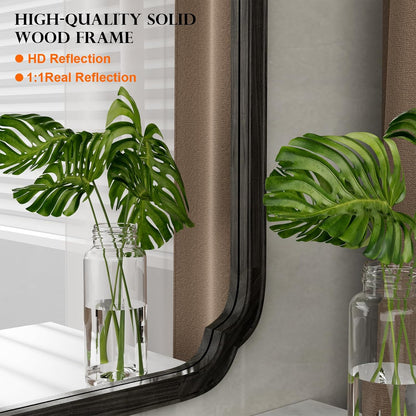 WallBeyond Full Length Mirror Wall Mounted 65"x22", Rustic Wooden Frame Floor Mirror, Large Full Body Mirror for Bedroom, Leaning or Hanging Against Wall, Natural
