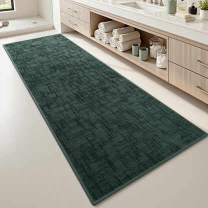 AMOAMI Bath Mat Non Slip Super Absorbent Quick Dry Bath Mats for Bathroom Floor Rubber Backing Washable Bathroom Rugs Modern Woven Jacquard Mat, Beside Tub Bath Rugs, 17" x 24", LightGrey