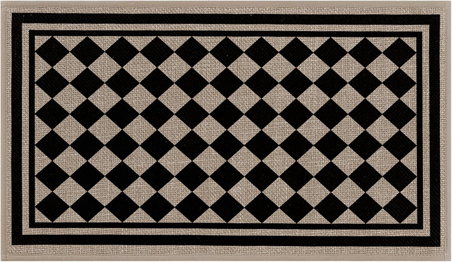 Vaukki Indoor Door Mat 17"x30", Ultra Thin Doormat Indoor Entrance, Non Slip Rubber Backed Inside Welcome Mat for Front Door, Low-Profile Washable Dirt Trapper Entry Floor Mat for Entryway, Sweet Home