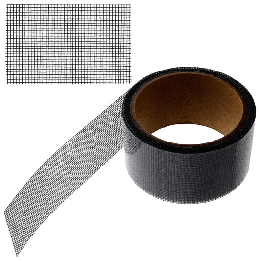 Jeffdad Black Window Screen Repair Tape, 2 in X 16 FT (200IN) | Mosquito Net Repair Tape Strong Adhesive Window Net Screen Patch Mesh Patch Tapes Screens Repairs Kit for Windows