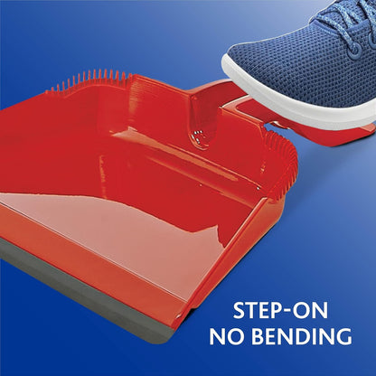 O-Cedar Strong Sweep Broom and Dustpan Set with Detail Brush | Indoor Outdoor Heavy Duty Stiff Bristle Broom | Step-On Dust Pan