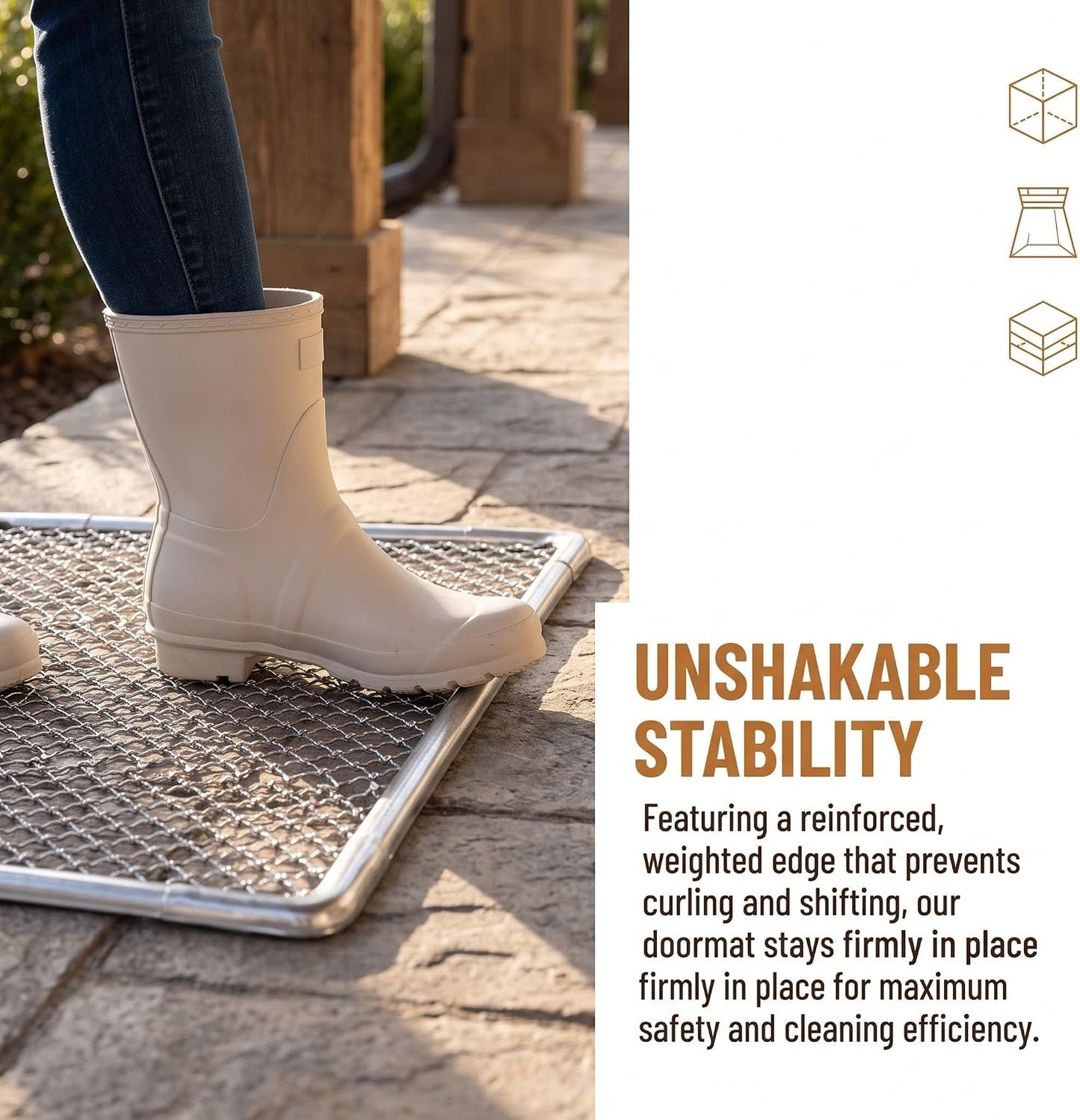 Front Door Utility Mat, Heavy Duty Dirt Scraper for Outdoor - Metal Shoe Scrubber Mat for Events, Gardens, and Holiday Gathering