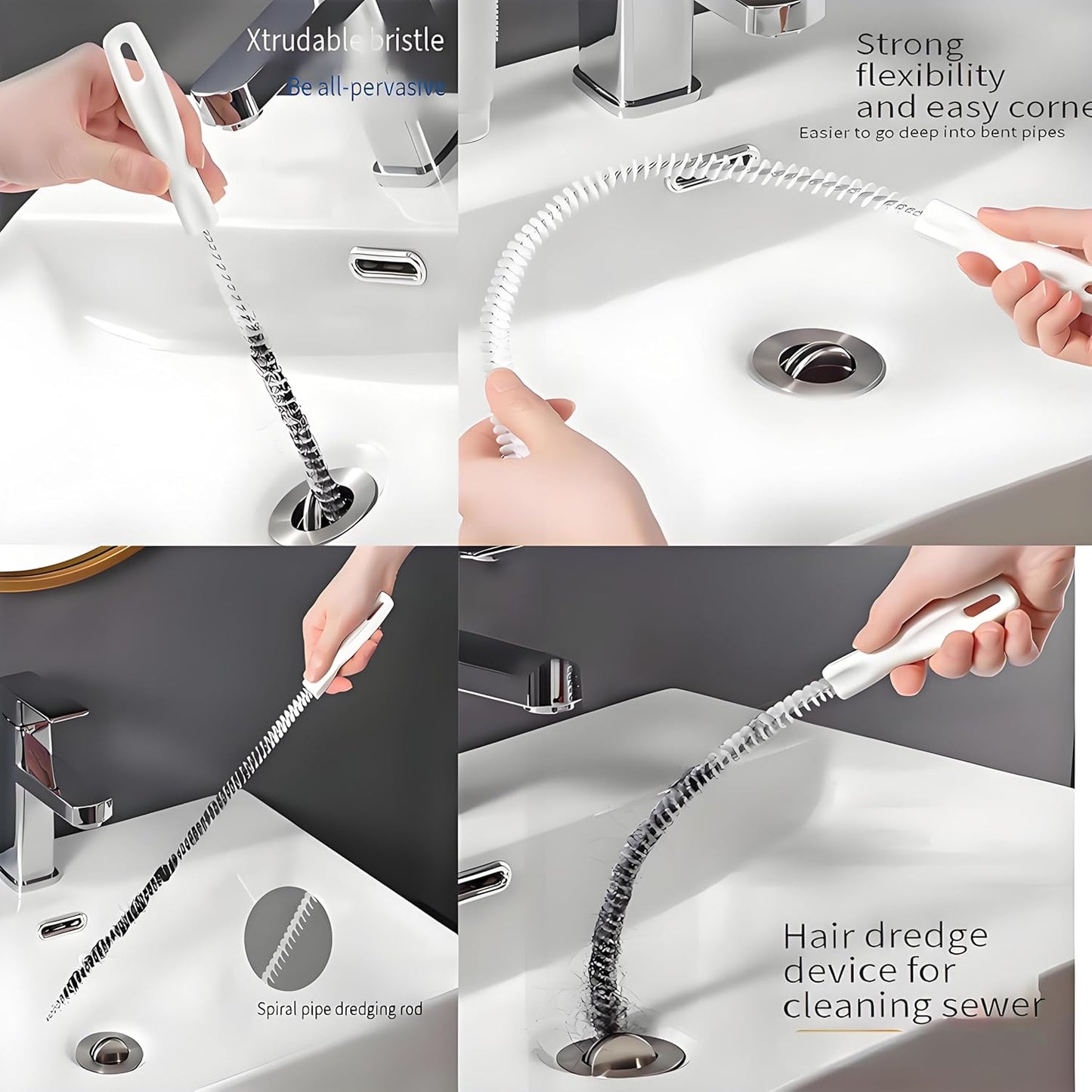 22pcs Crevice Cleaning Brushes Set,Drain Snake,Pipe Cleaners,Straw Brush,Drain Clog Remover,Toilet Bowl Cleaner,Long Bottle Brush,Sink Plunger