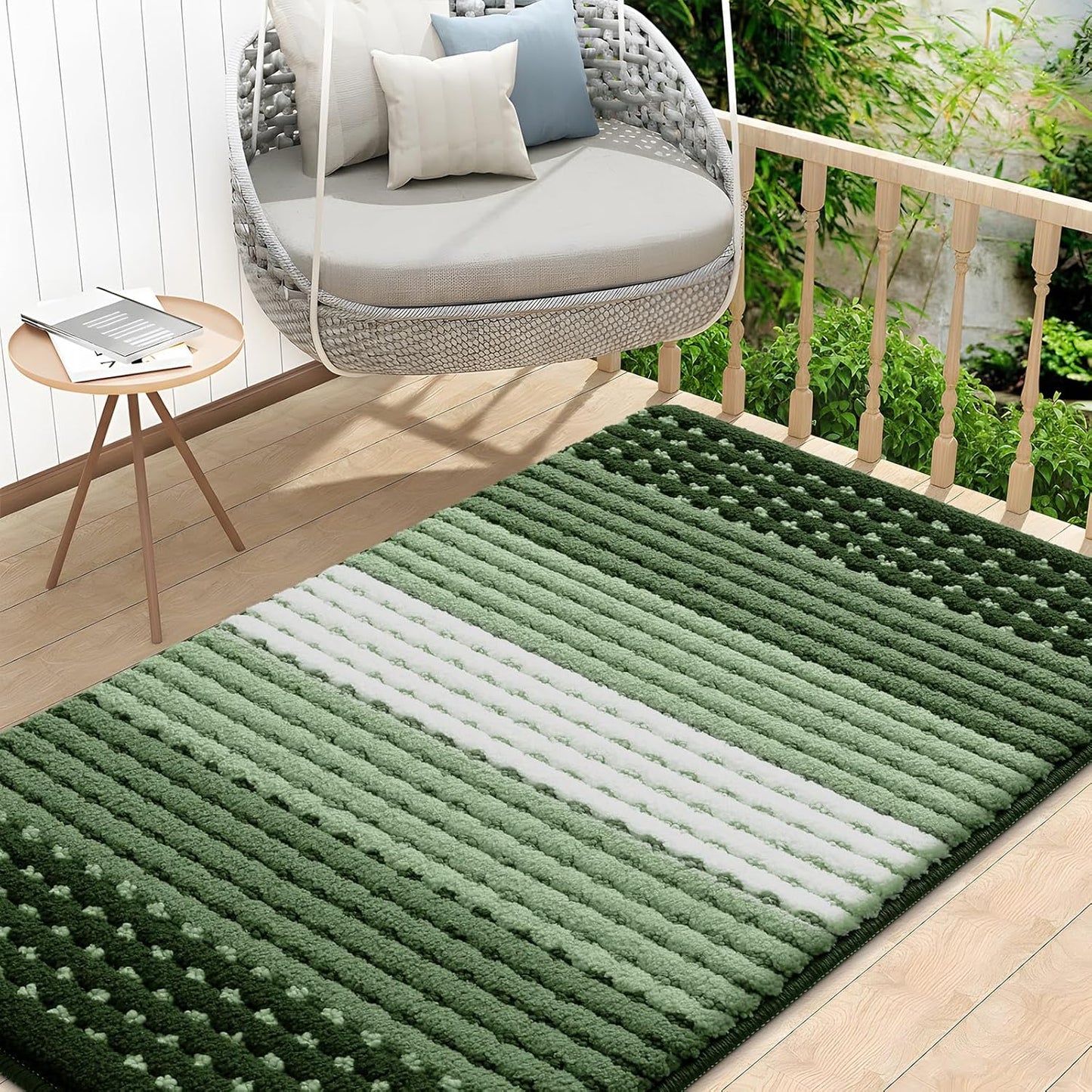 Kitinjoy Indoor Outdoor Door Mat, 32x20 Non-Slip Absorbent Dirt Trapper, Low-Profile Washable Inside Entrance Front Floor Mat, Sturdy Soft Entry Doormats for Entryway, Grey