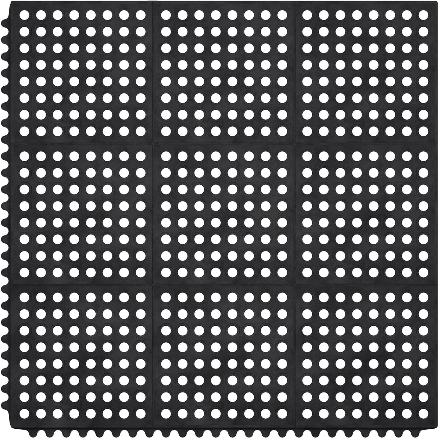 Ottomanson Waterproof Rubber Outdoor Doormat – Heavy-Duty Non-Slip Rubber Floor Mat with Ridge Scraper Pattern, All-Weather Front Door Entry Mat for Mud & Dirt Control – 18" x 30", Black