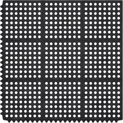 Ottomanson Waterproof Rubber Outdoor Doormat – Heavy-Duty Non-Slip Rubber Floor Mat with Ridge Scraper Pattern, All-Weather Front Door Entry Mat for Mud & Dirt Control – 18" x 30", Black