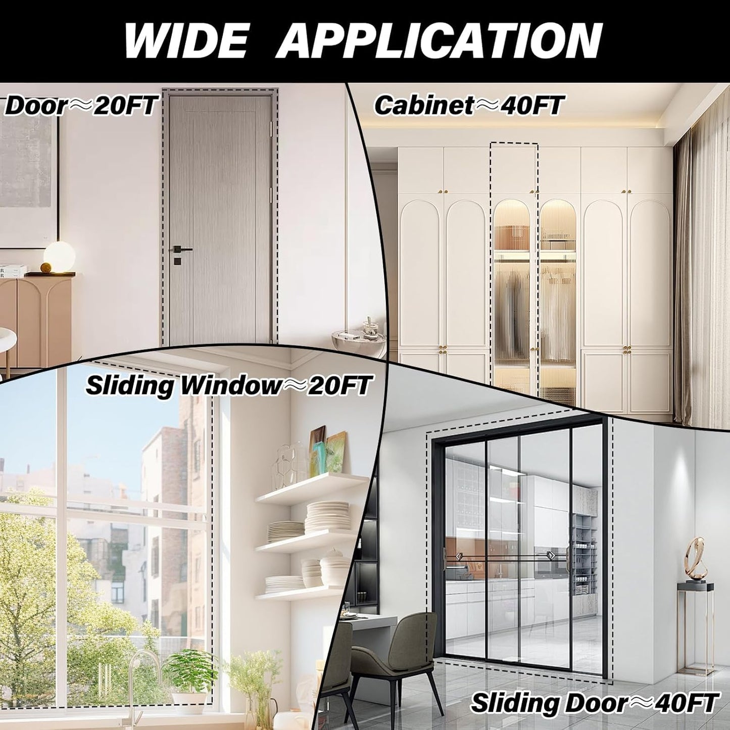 Silicone Weather Stripping Door Seal, 20FT Self Adhesive D Shaped Door Seal Strip for Door Frame, Door Insulation Strip Window Seal, W:1 in; H:1 in; 20Feet