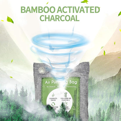 18 Pack Bamboo Charcoal Air Purifying Bag, Activated Charcoal Bags Odor Absorber, Moisture Absorber, Natural Car Air Freshener, Shoe Deodorizer, Odor Eliminators For Home, Pet, Closet (6x50g, 6x150g)