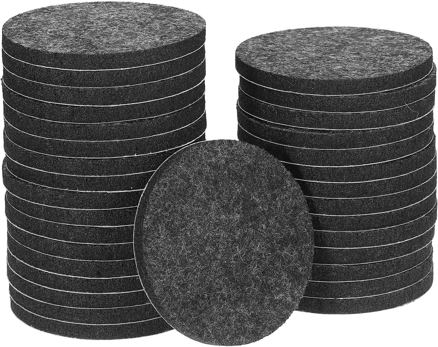 uxcell 32Pcs Non Slip Furniture Pads, 3" Round Self Adhesive Felt Bumpers Noise Reducing Furniture Feet Floor Protector for Chairs Tables Furniture Legs (White 0.2" Thick) - Colors A