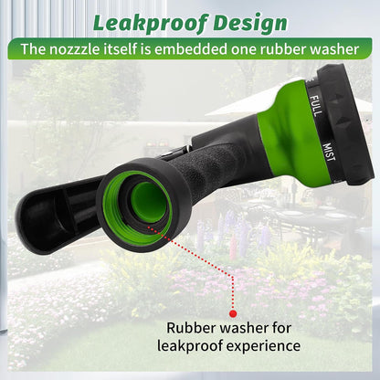 AUTOMAN Garden Hose Nozzle - 2 Pack, 100% Metal High Pressure Spray Nozzle, Labor-Saving Design, Heavy Duty for Garden Watering, Car Washing, Window Cleaning, Pets Bathing
