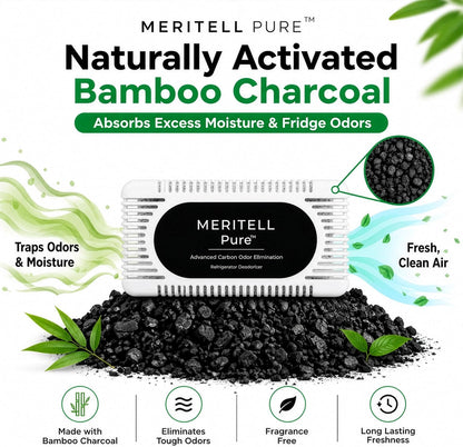 Fridge Deodorizer – Activated Charcoal Refrigerator Odor Eliminator – Long-Lasting Fridge Odor Absorber for Freezer, Cooler & Lunch Box – Baking Soda Alternative