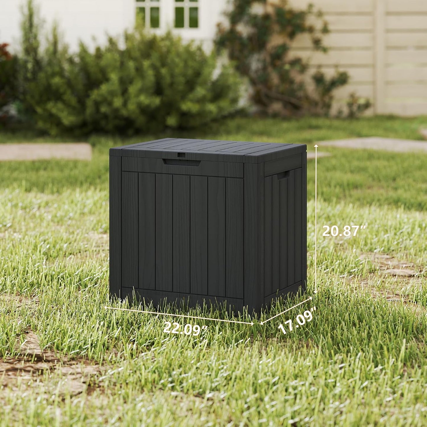 200 Gallon Deck Boxes Outdoor Waterproof, Outdoor Storage Box with Lockable Lid & UV-Resistant for Patio Furniture, Outdoor Cushions, Garden Tools and Pool Supplies, Light Brown