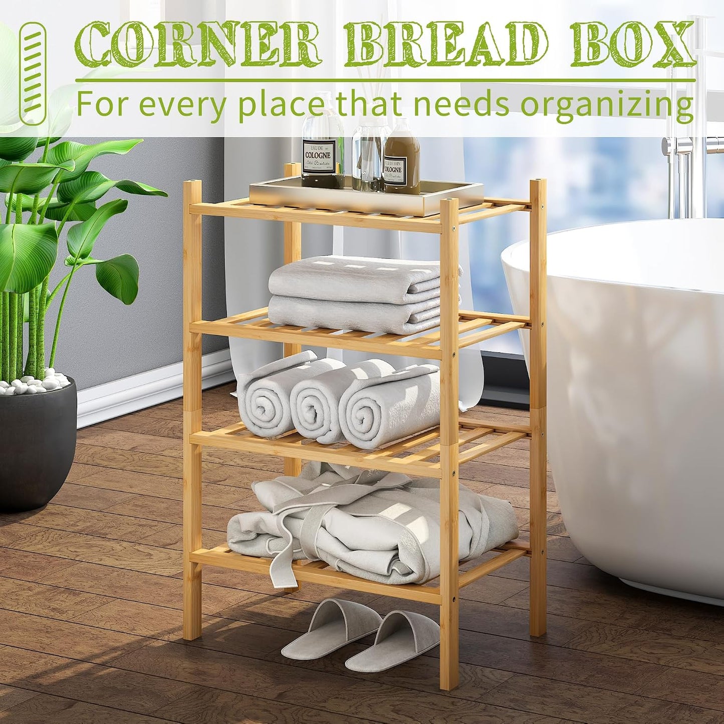 BMOSU 2-Tier Bamboo Small Shoe Rack Premium Stackable Shoe Shelf Storage Organizer for Hallway Closet Living Room Entryway Organizer (Black Bamboo)