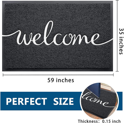 EARTHALL Door Mat Outside Inside Home Doormat, 30"x17.5", Durable Floor Mat Non Slip Mat Ultra Absorb Mud Easy Clean Front Doormat for Garage, Entryway, Patio, High Traffic Areas, Black