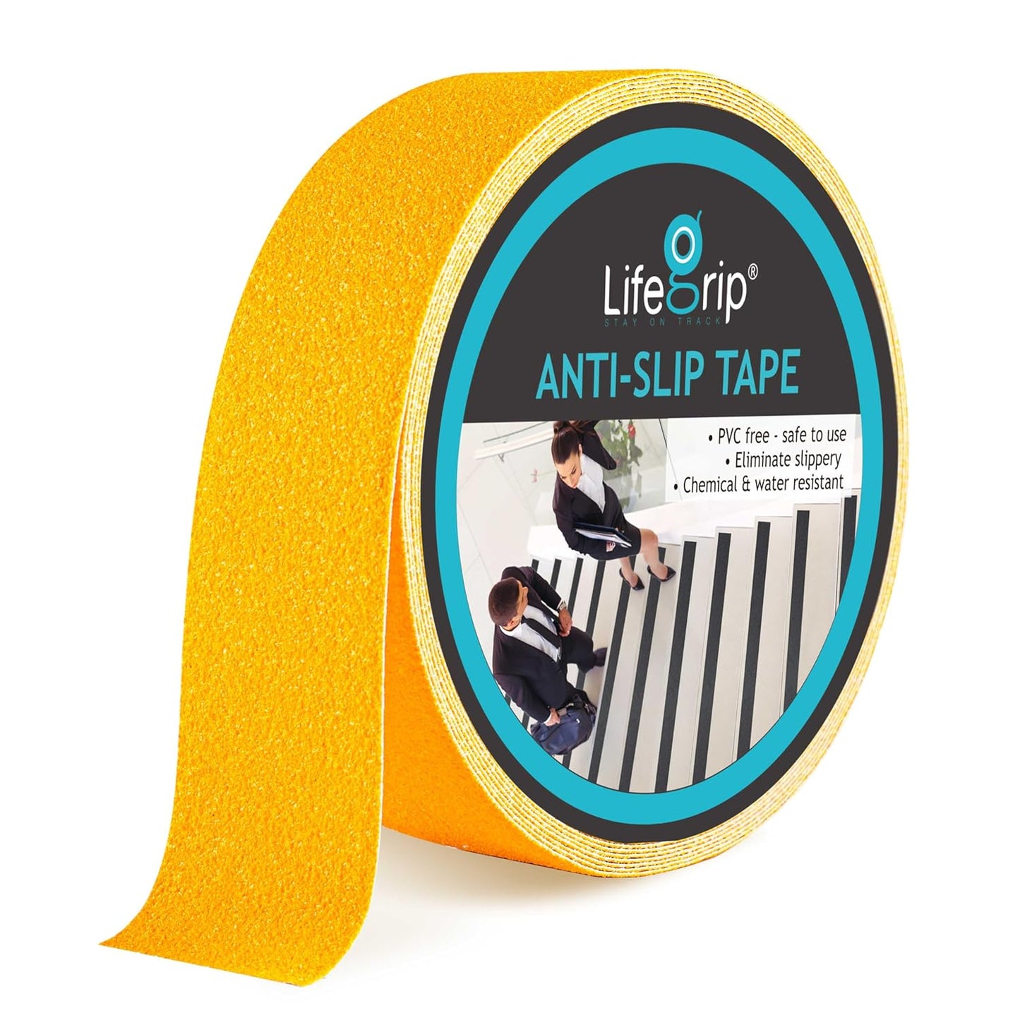 Lifegrip Anti Slip Tape, 4 Inch x 15 Foot Non-Slip Traction Grip Tape for Stairs, Waterproof Stair Treads Grip Non Slip, Non Skid Tape for Steps, Outdoor Black Grip Tape (4" X 15')