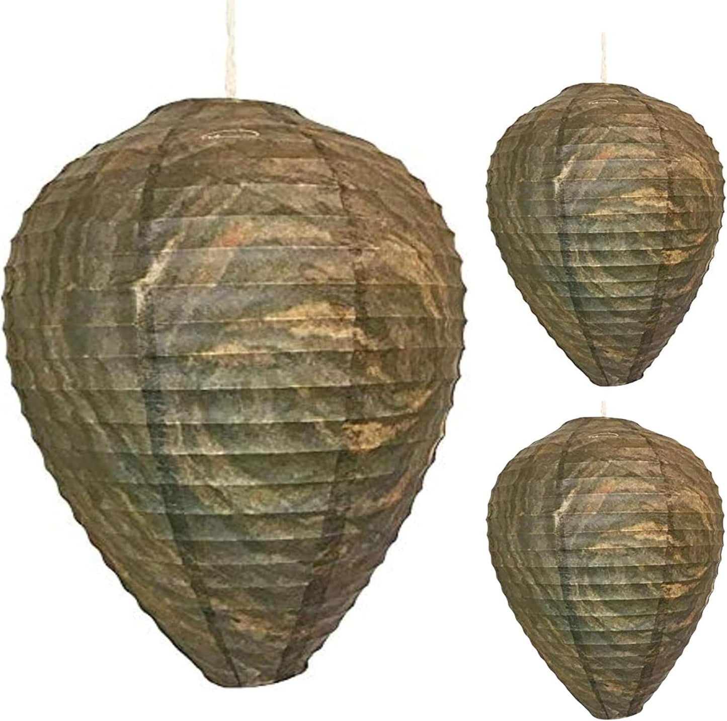 Wasp Nest Decoy - 3 Pack- Eco Friendly Hanging Wasp Repellent