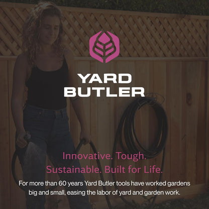 Yard Butler Heavy Duty Wall-Mounted Hose Hanger - Garden Hose Holder for Convenient Organization - Holds up to 125 Feet - Powder Coated Steel - Heavy Duty Bracing - Classic Design, Green