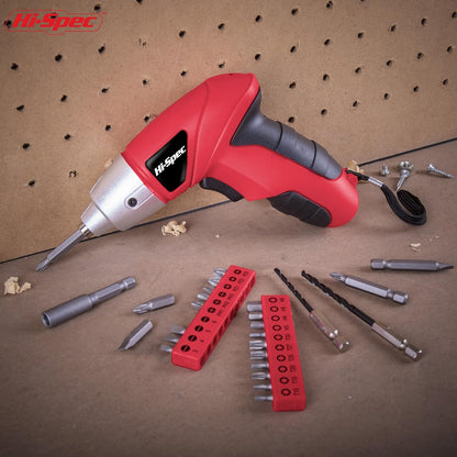 Hi-Spec Cordless Electric Screwdriver, Power Screw Driver Set with Pink Compact Tool Kit for Small Repair and Maintenance- Ideal Housewarming Gift,19 Piece