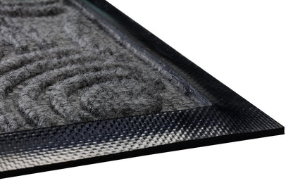 Guardian WGS020304 2' x 3' Indoor/Outdoor Wiper Scraper Floor Mat, Water Guard Spiral Pattern, Rubber Reinforced Ridges Withstand High Traffic, Charcoal
